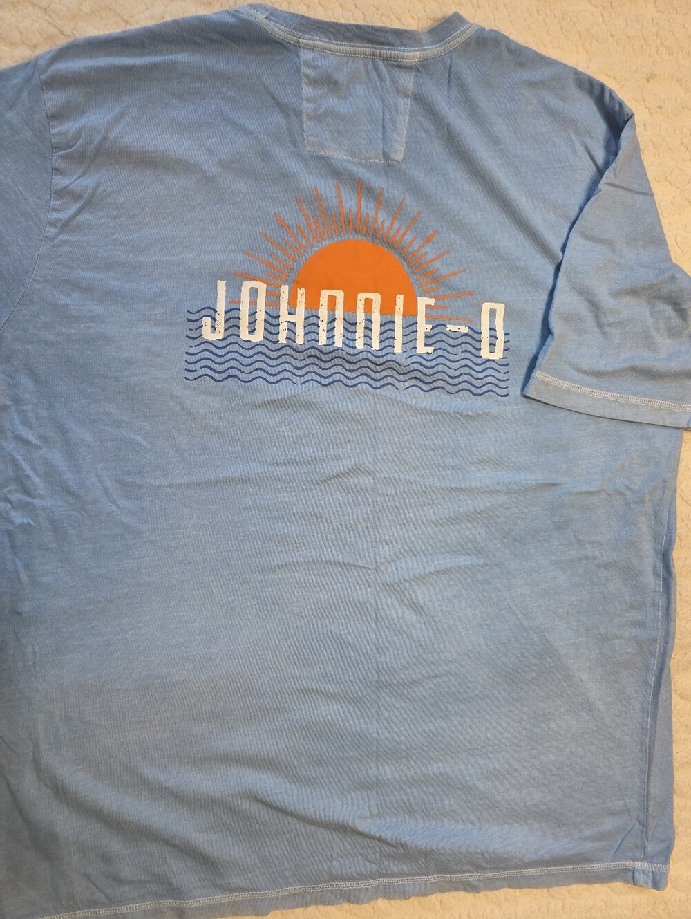 Johnnie-O Blue Pocket T-Shirt Mens XL Sunset Graphic Surf Coastal Prep